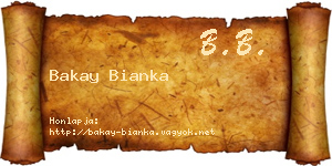 Bakay Bianka névjegykártya