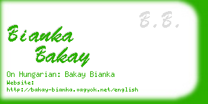 bianka bakay business card